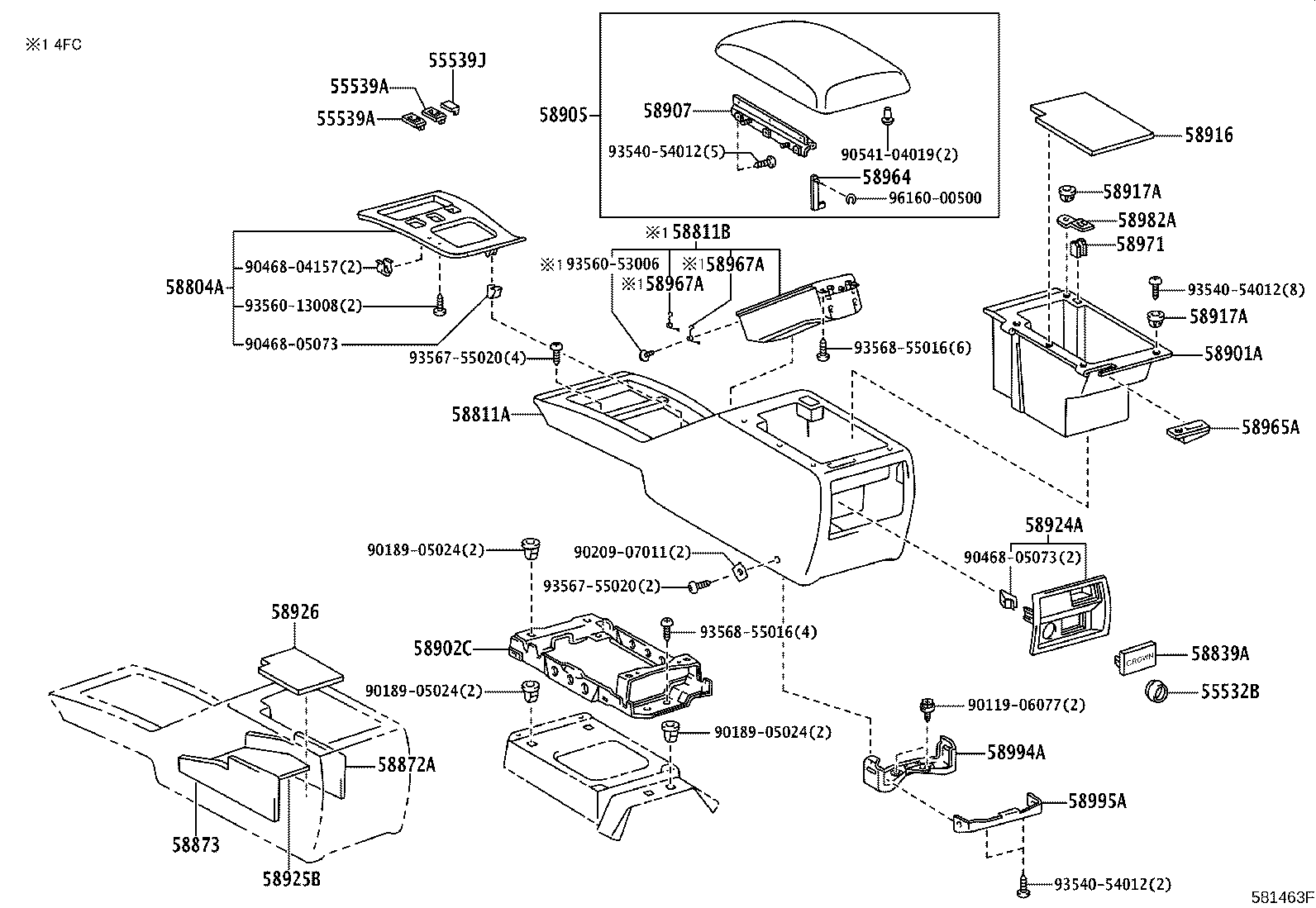 58811-43030 BOX, CONSOLE product image