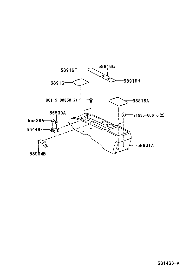 58815-13010-B0 CARPET, CONSOLE BOX product image