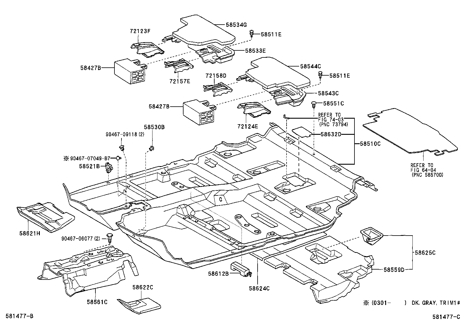 58561-13070 SILENCER, FRONT FLOOR, NO.1 product image