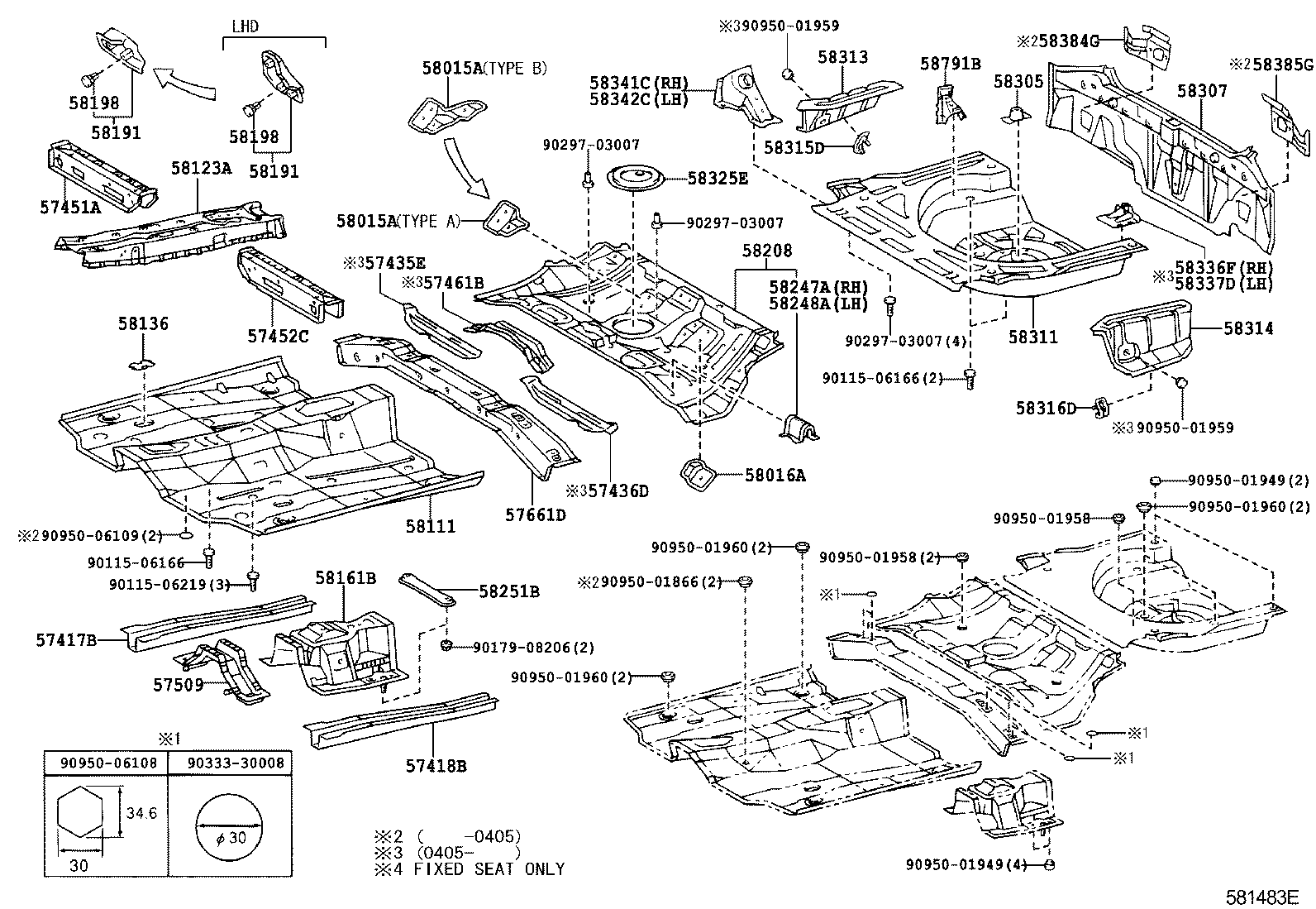 57051-12020 MEMBER, FRONT FLOOR CROSS, RH product image