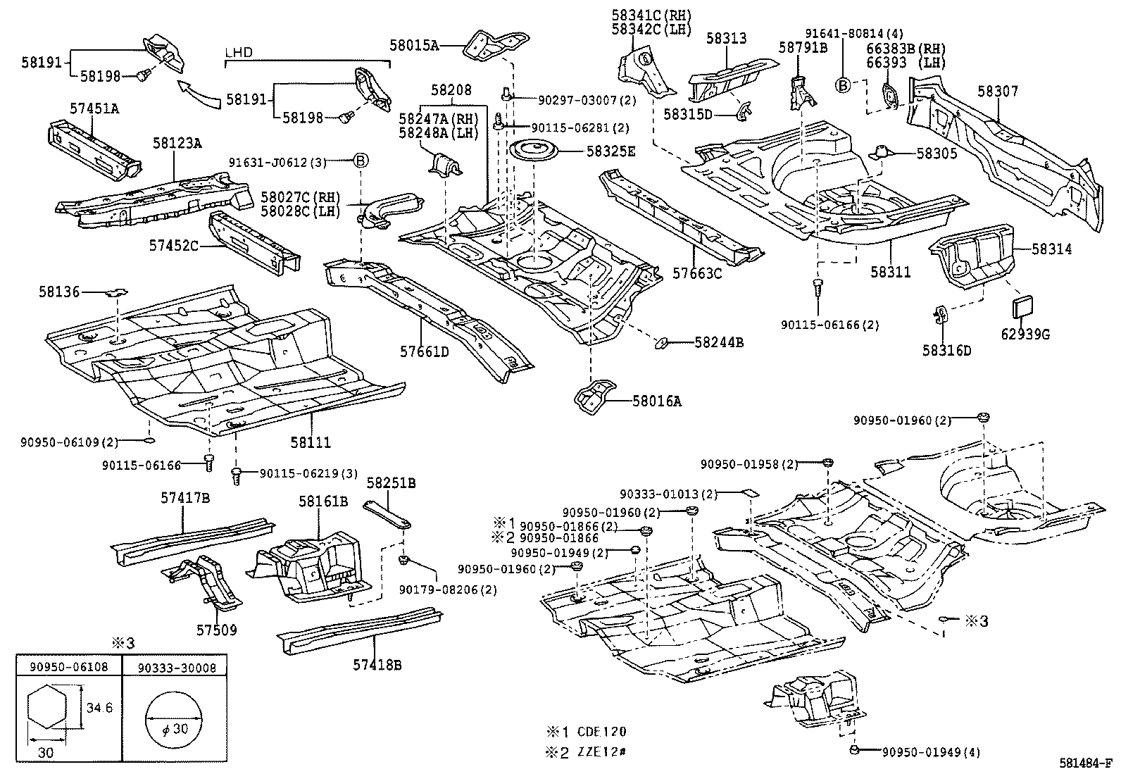 57051-12020 MEMBER, FRONT FLOOR CROSS, RH product image