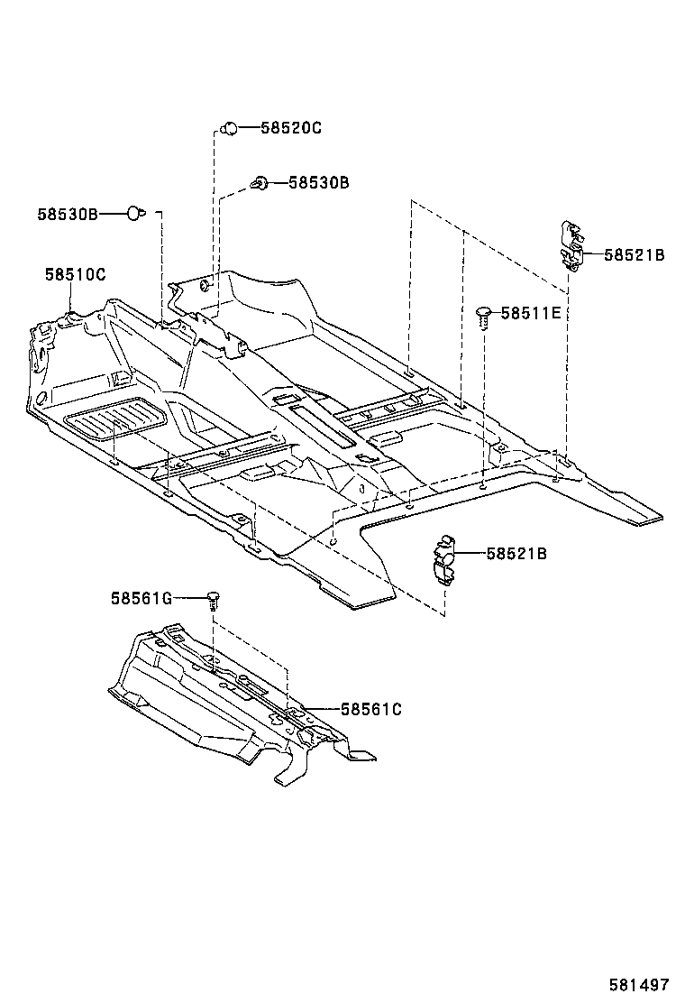 58561-02050 SILENCER, FRONT FLOOR, NO.1 product image