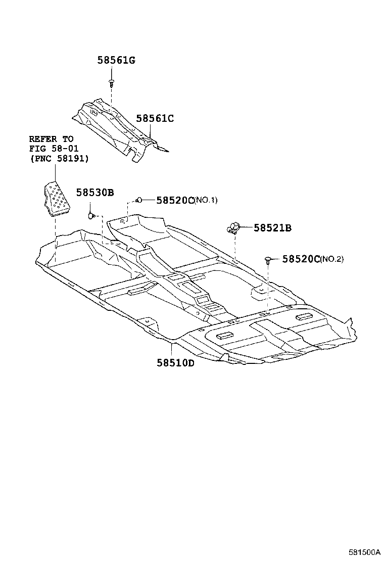 58561-02091 SILENCER, FRONT FLOOR, NO.1 product image