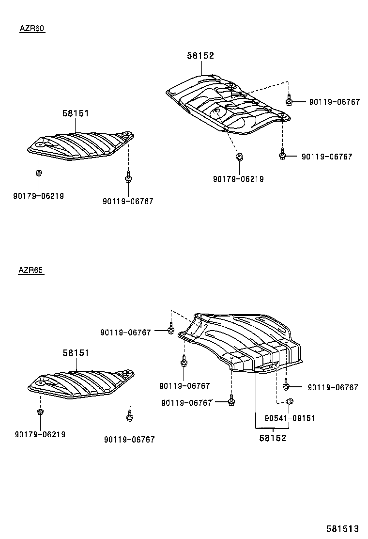 58151-28060 INSULATOR, FRONT FLOOR HEAT, NO.1 product image
