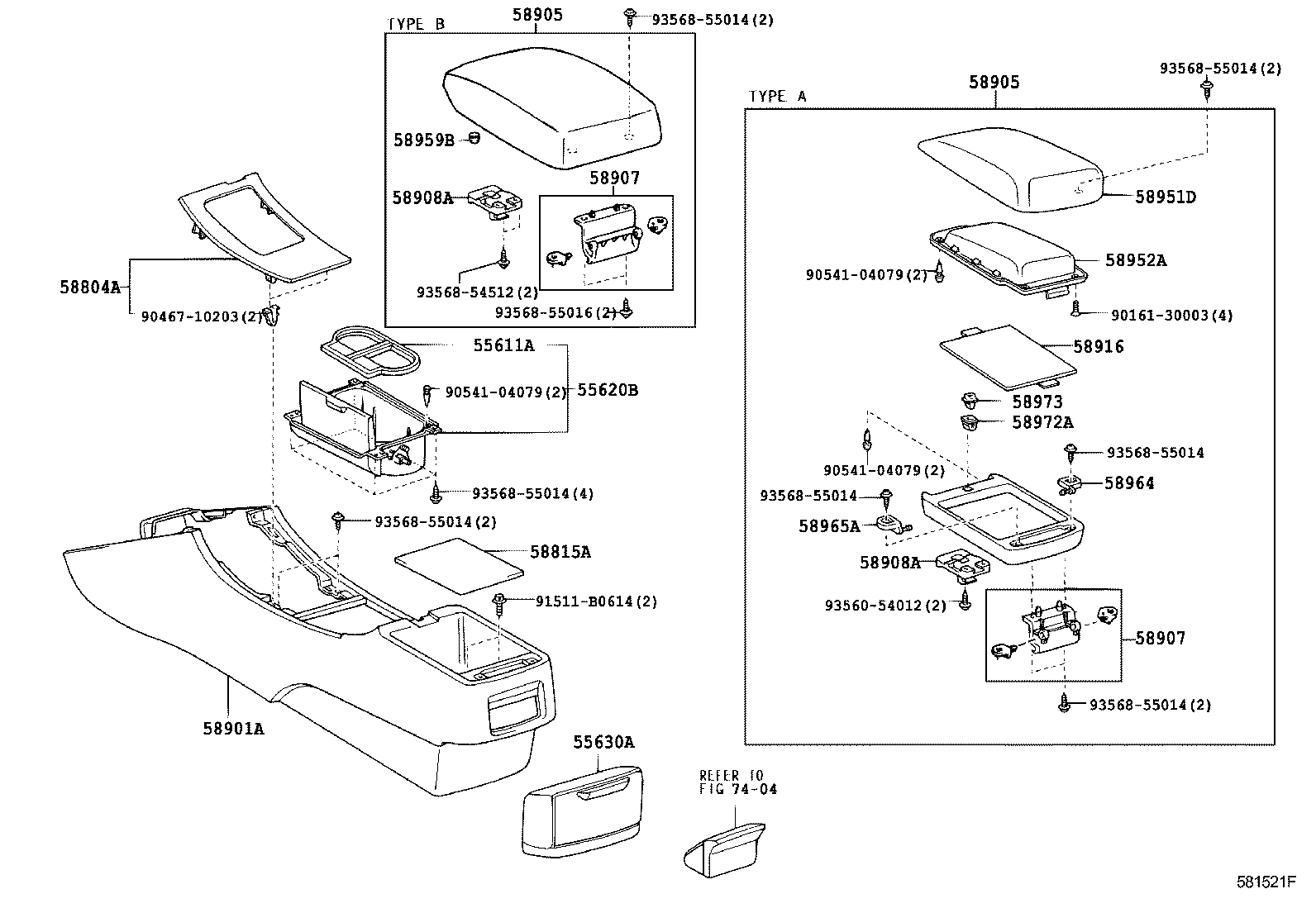 58804-20430 PANEL SUB-ASSY, CONSOLE, UPPER product image