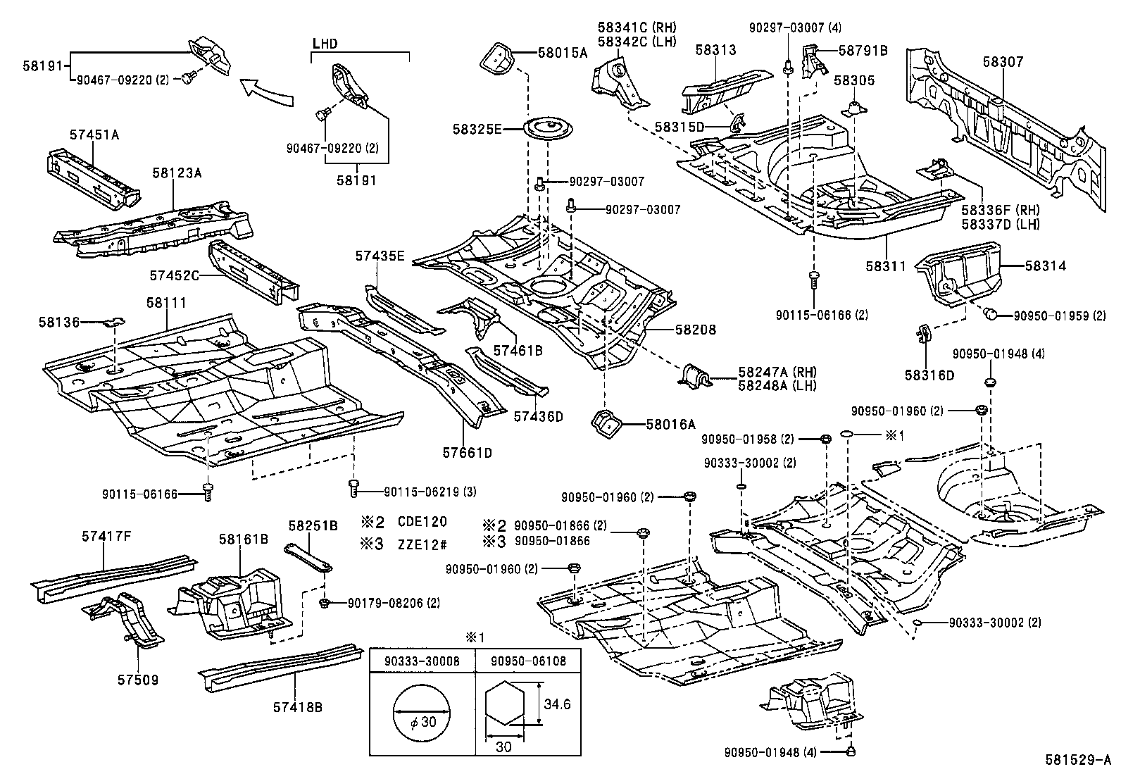 58015-02040 REINFORCE SUB-ASSY, BELT ANCHOR, NO.3 RH product image