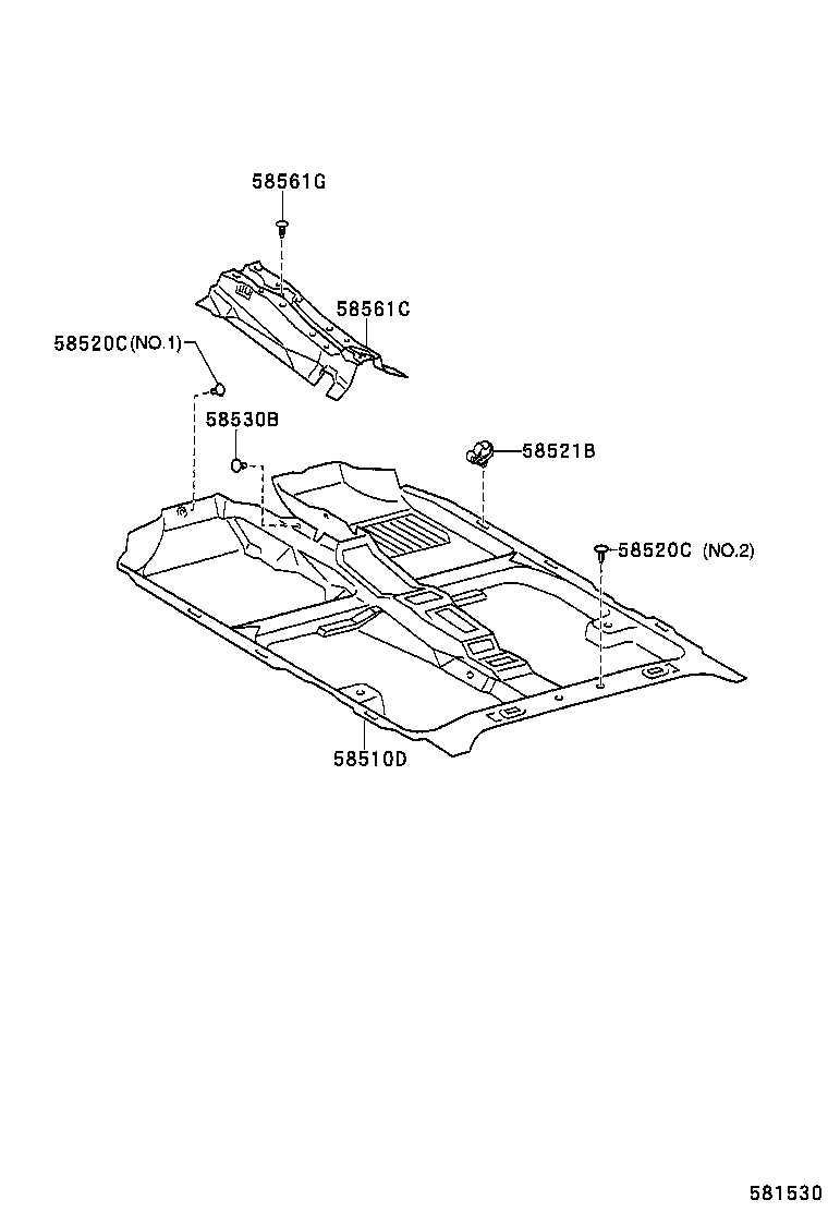 58561-02081 SILENCER, FRONT FLOOR, NO.1 product image