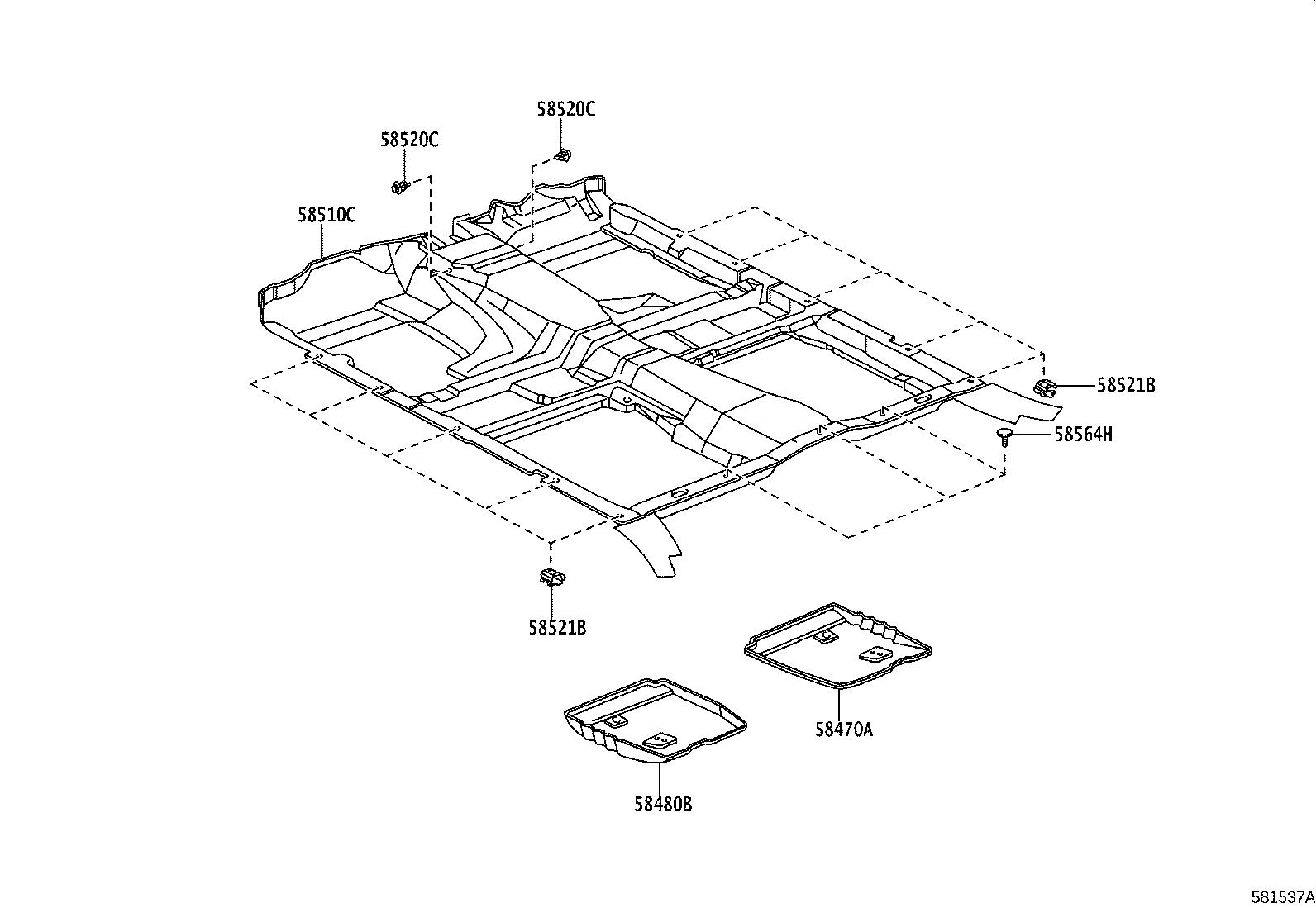 58510-43390-B1 CARPET ASSY, FRONT FLOOR, FRONT product image
