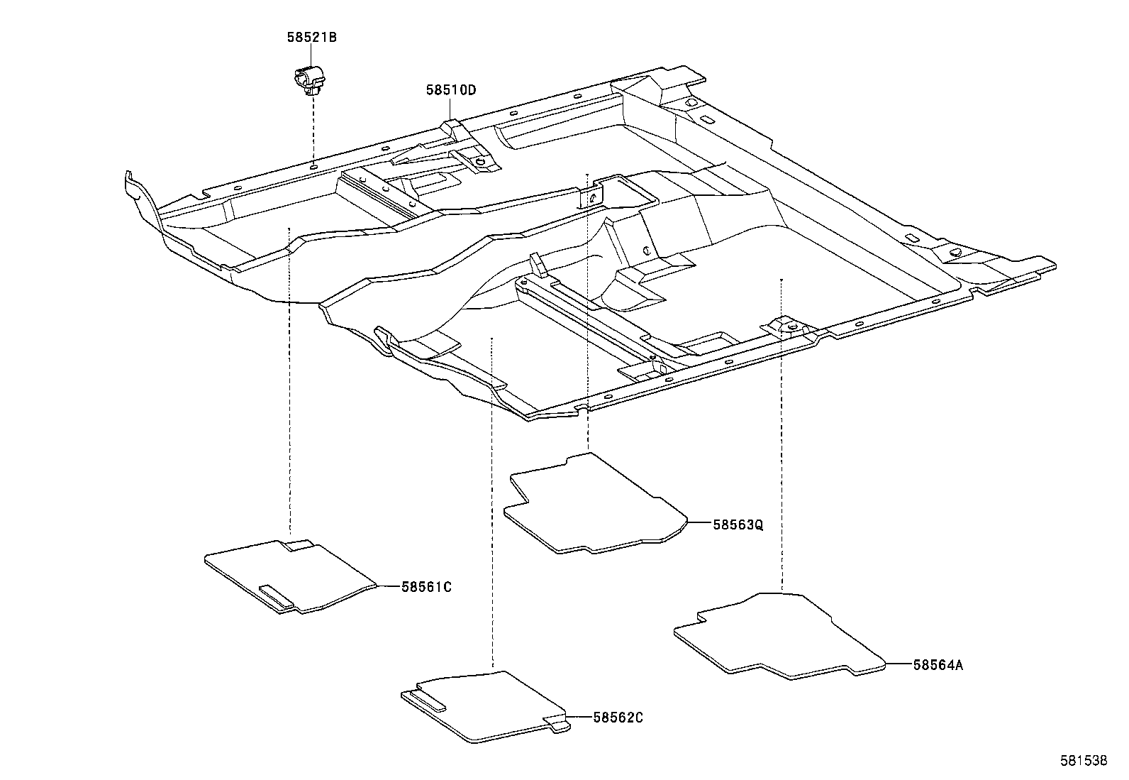 58562-06020 SILENCER, FRONT FLOOR, NO.2 product image