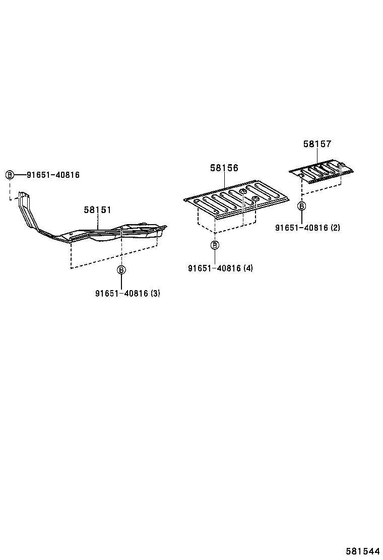 58157-0B040 INSULATOR, FRONT FLOOR HEAT, NO.5 product image