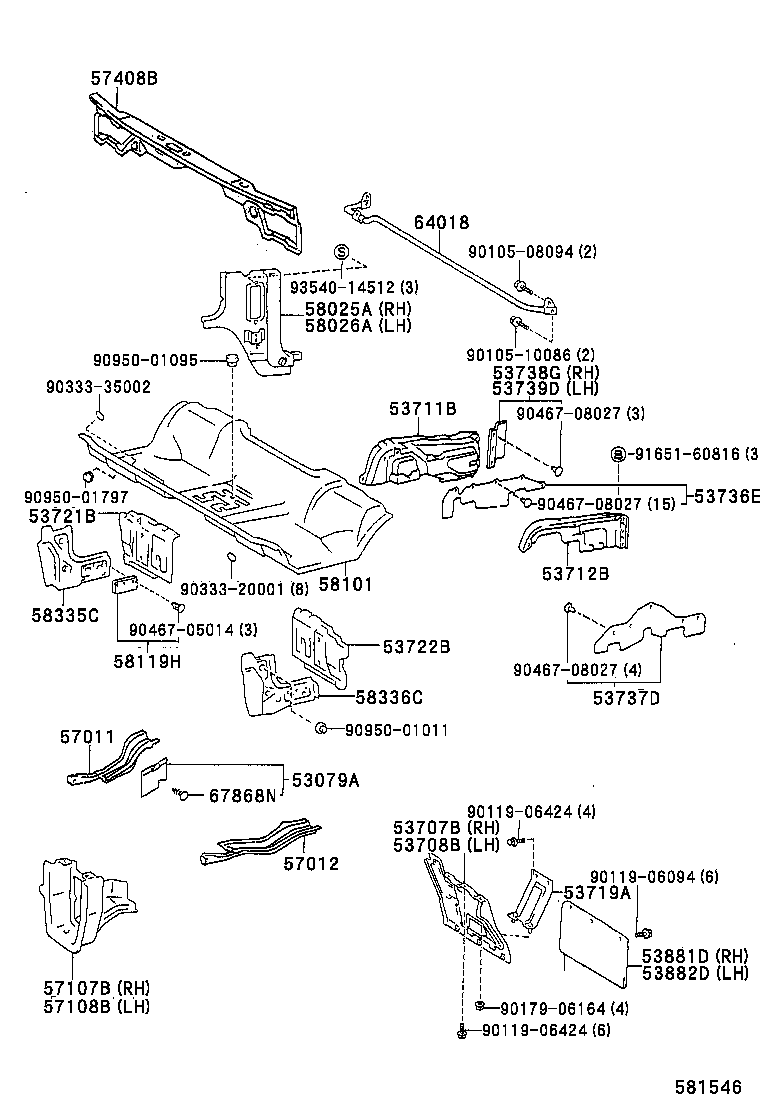 53737-25020 SEAL, FRONT FENDER APRON, LH product image