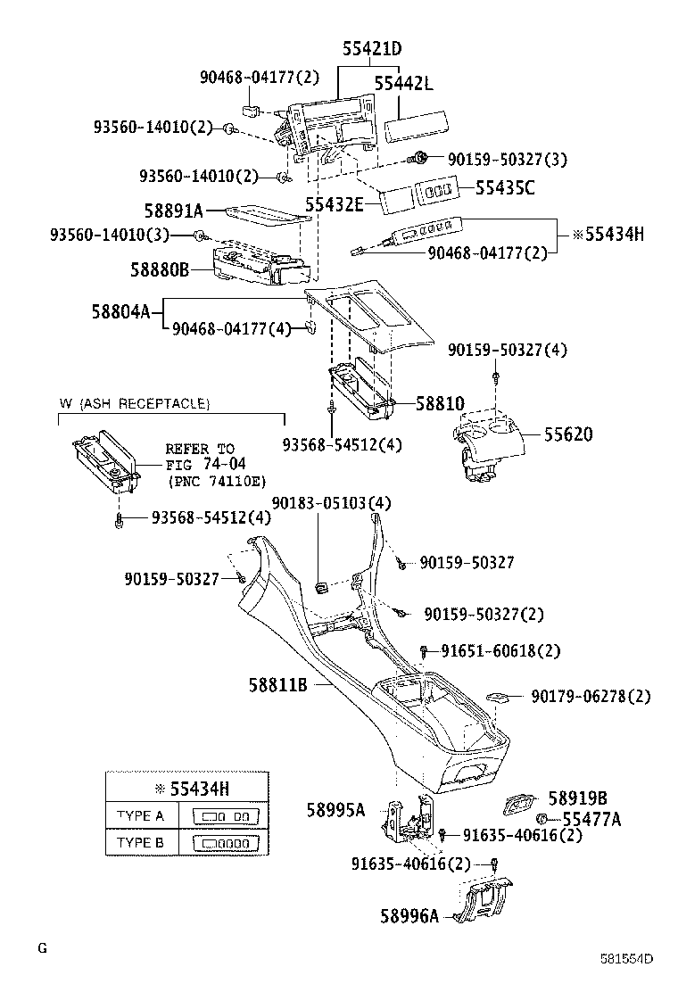 58804-50270 PANEL SUB-ASSY, CONSOLE, UPPER product image