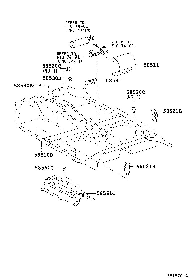 58561-02070 SILENCER, FRONT FLOOR, NO.1 product image