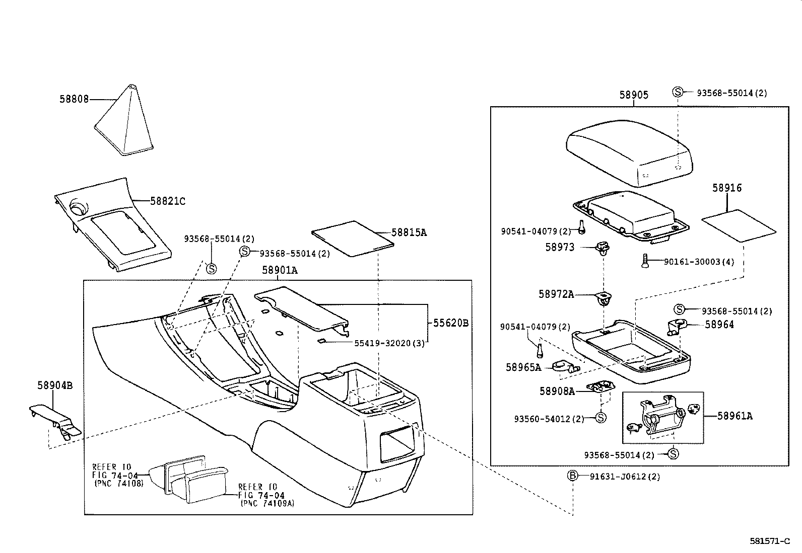 58815-02070 CARPET, CONSOLE BOX product image