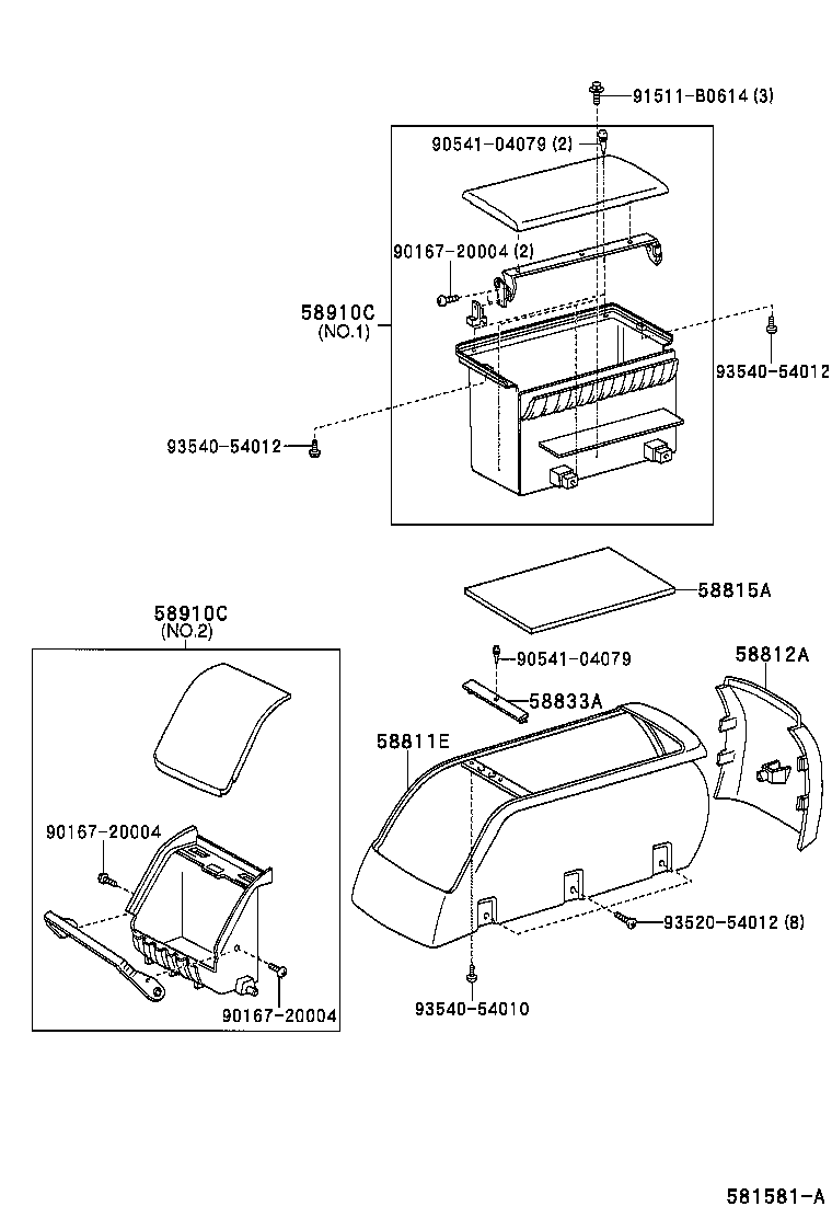 58910-63020 BOX ASSY, CONSOLE, REAR product image