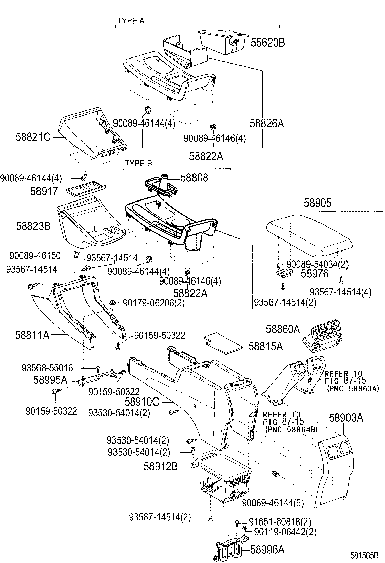 58804-YC120 PANEL SUB-ASSY, CONSOLE, UPPER product image
