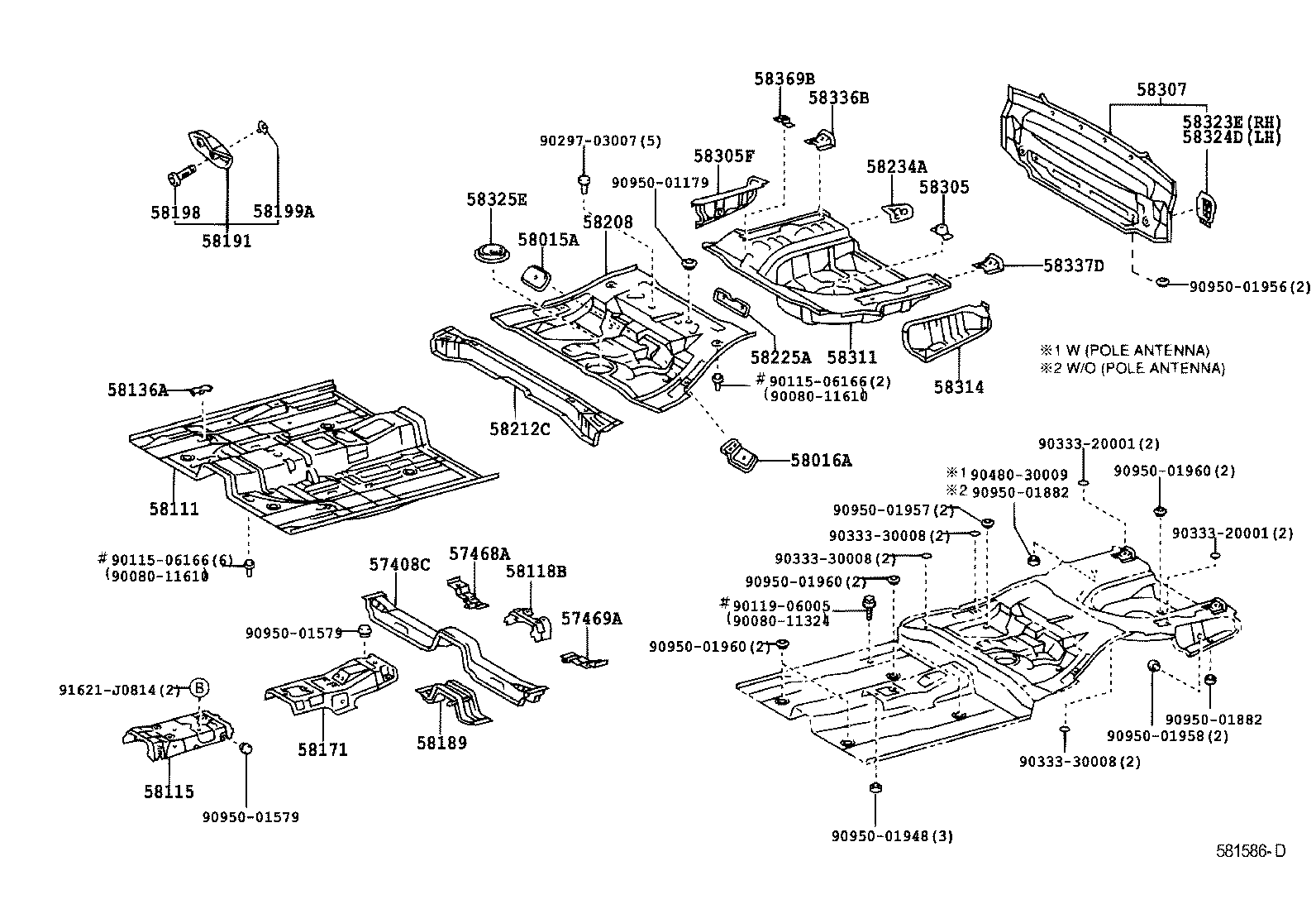 Toyota 58307-AC011 PANEL SUB-ASSY, BODY LOWER BACK