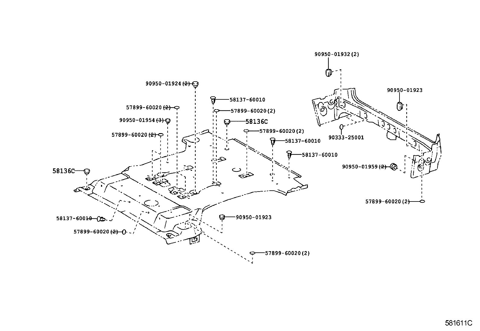 58311-60420 PAN, REAR FLOOR product image
