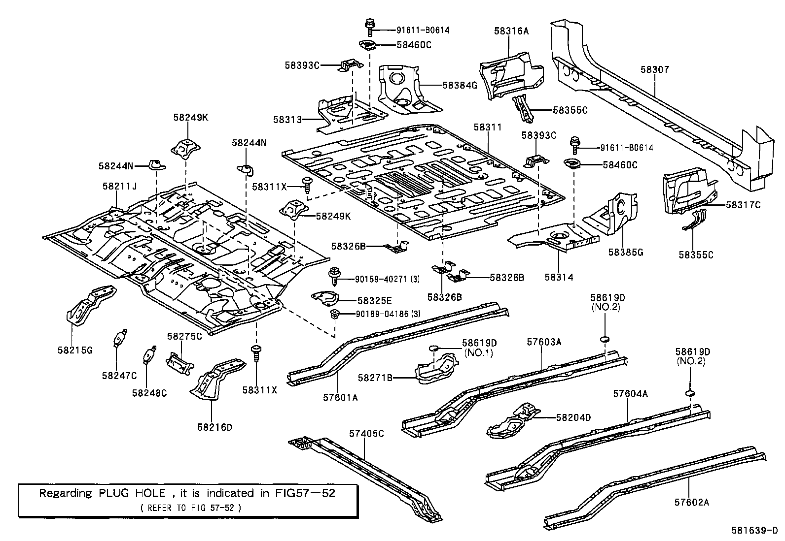 Toyota 57835-35010 REINFORCEMENT, REAR NO.1 SEAT LEG, REAR NO.1