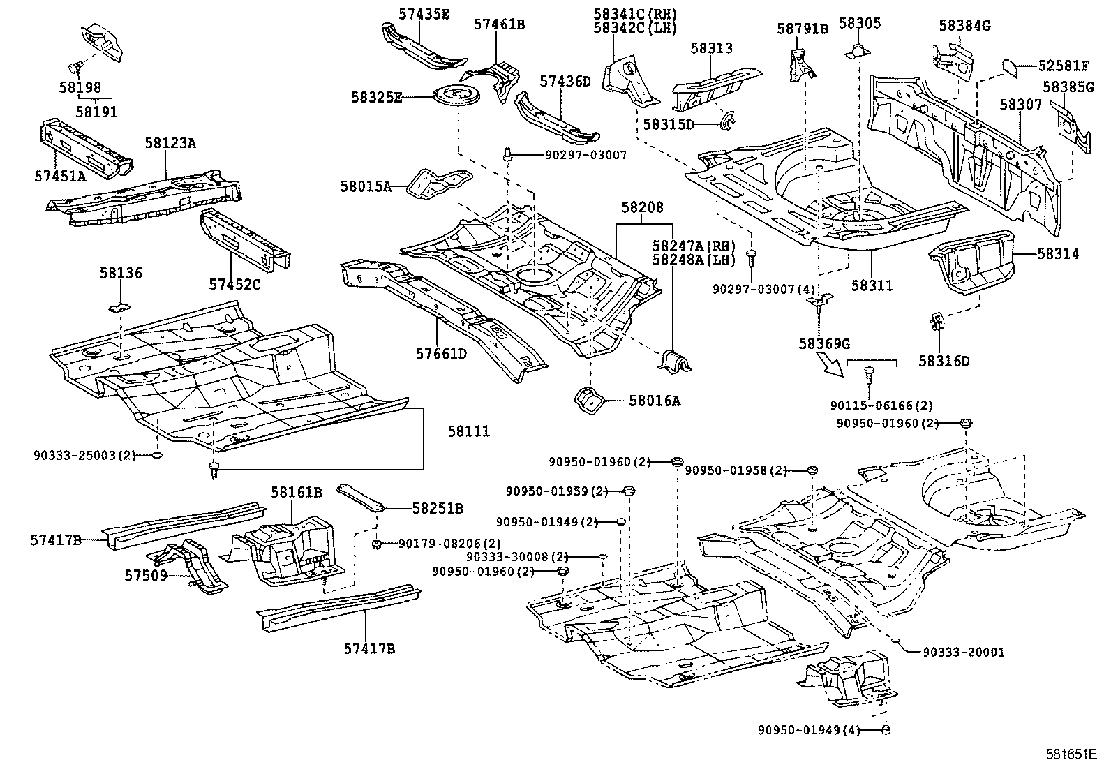 57451-12231 MEMBER, FRONT FLOOR CROSS, RH product image