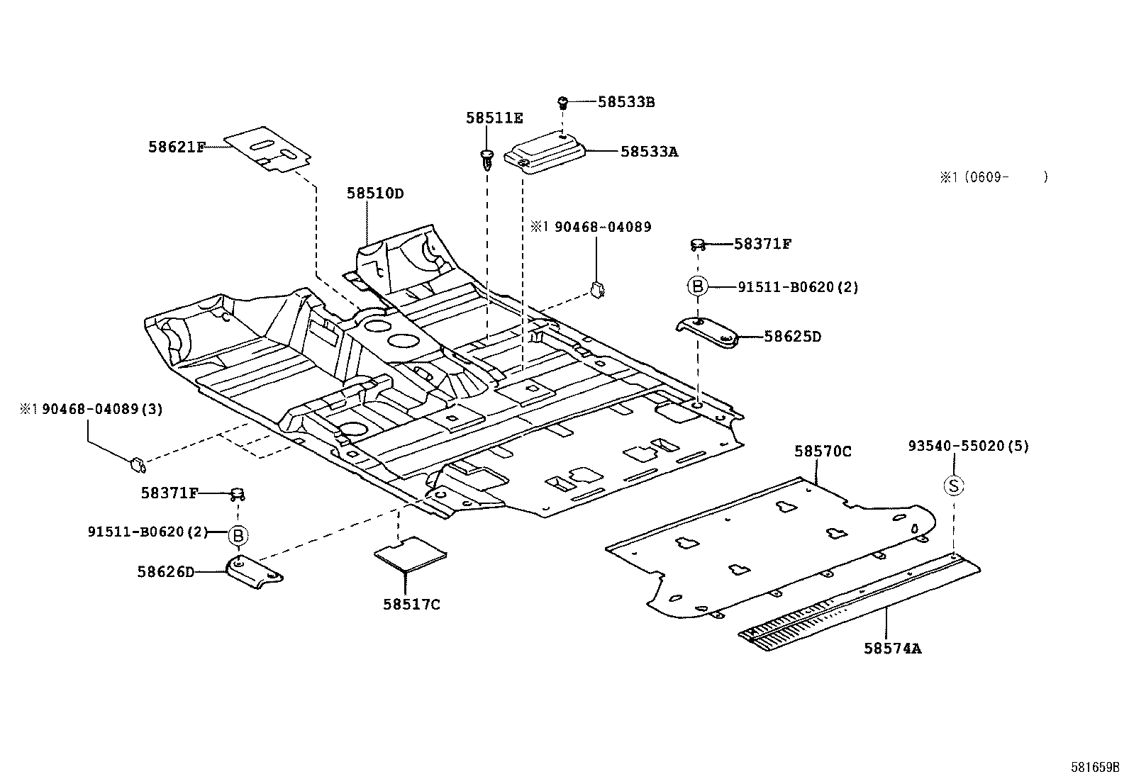 58570-60581-B1 CARPET ASSY, REAR FLOOR product image