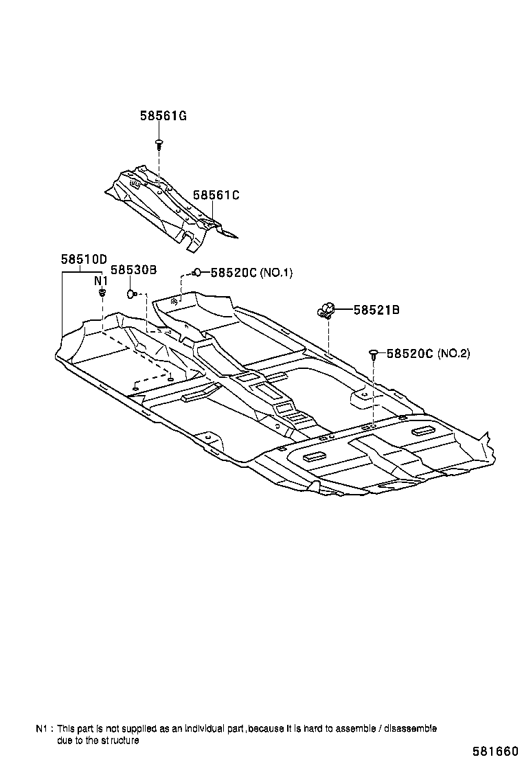 58561-02081 SILENCER, FRONT FLOOR, NO.1 product image