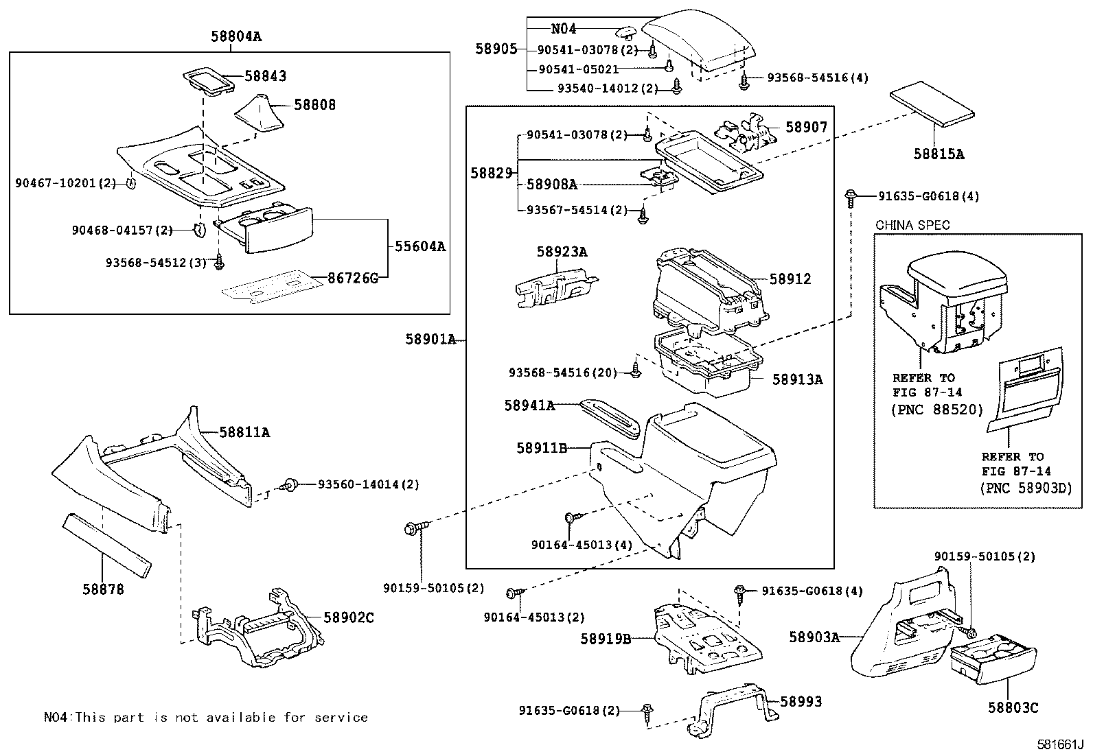 58804-60152 PANEL SUB-ASSY, CONSOLE, UPPER product image