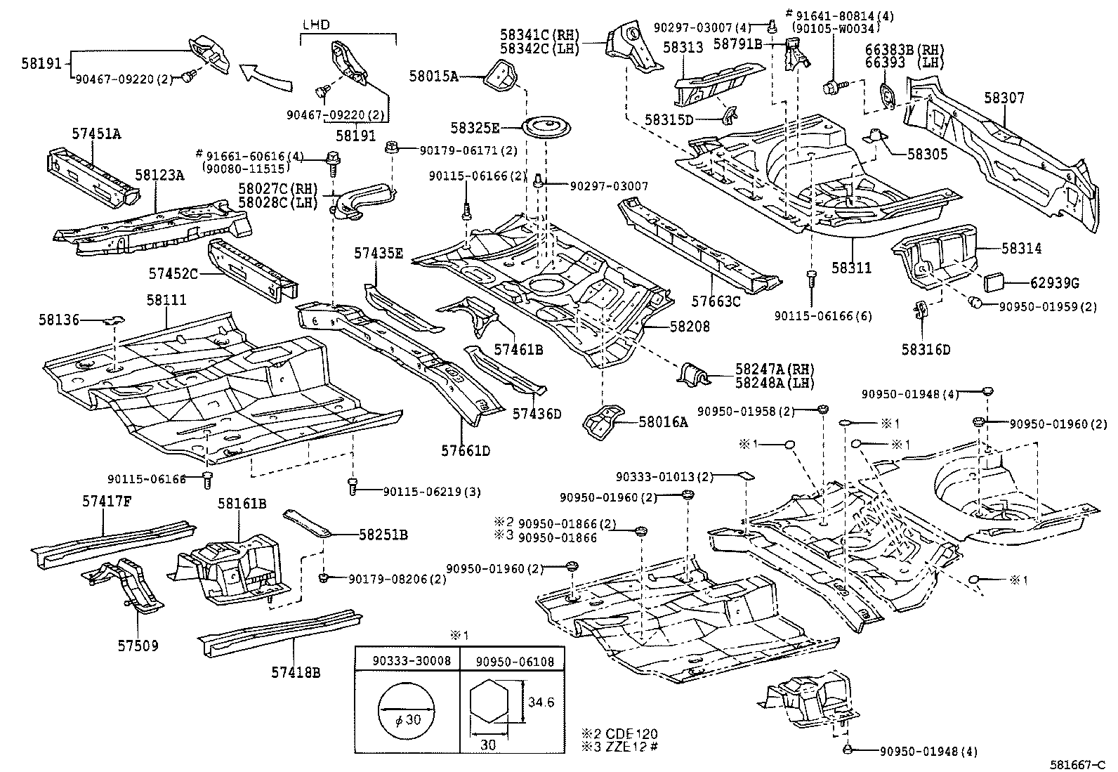 58015-02040 REINFORCE SUB-ASSY, BELT ANCHOR, NO.3 RH product image