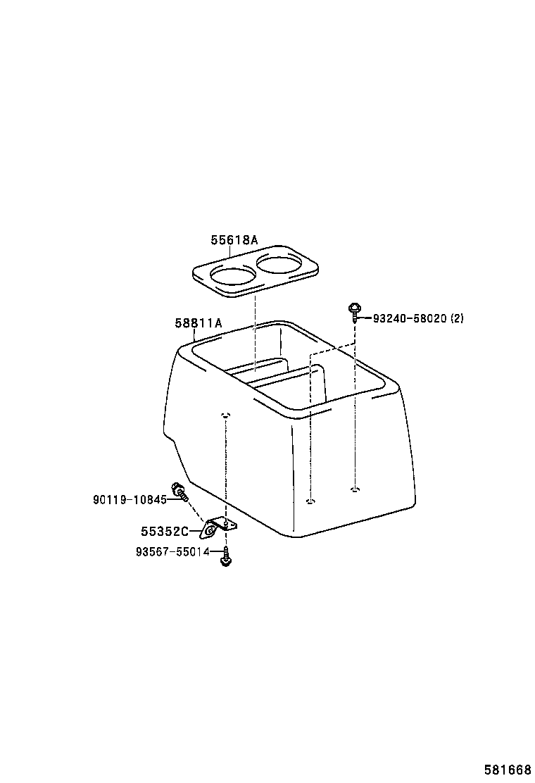 58808-0B020 COVER SUB-ASSY, SHIFTING HOLE product image