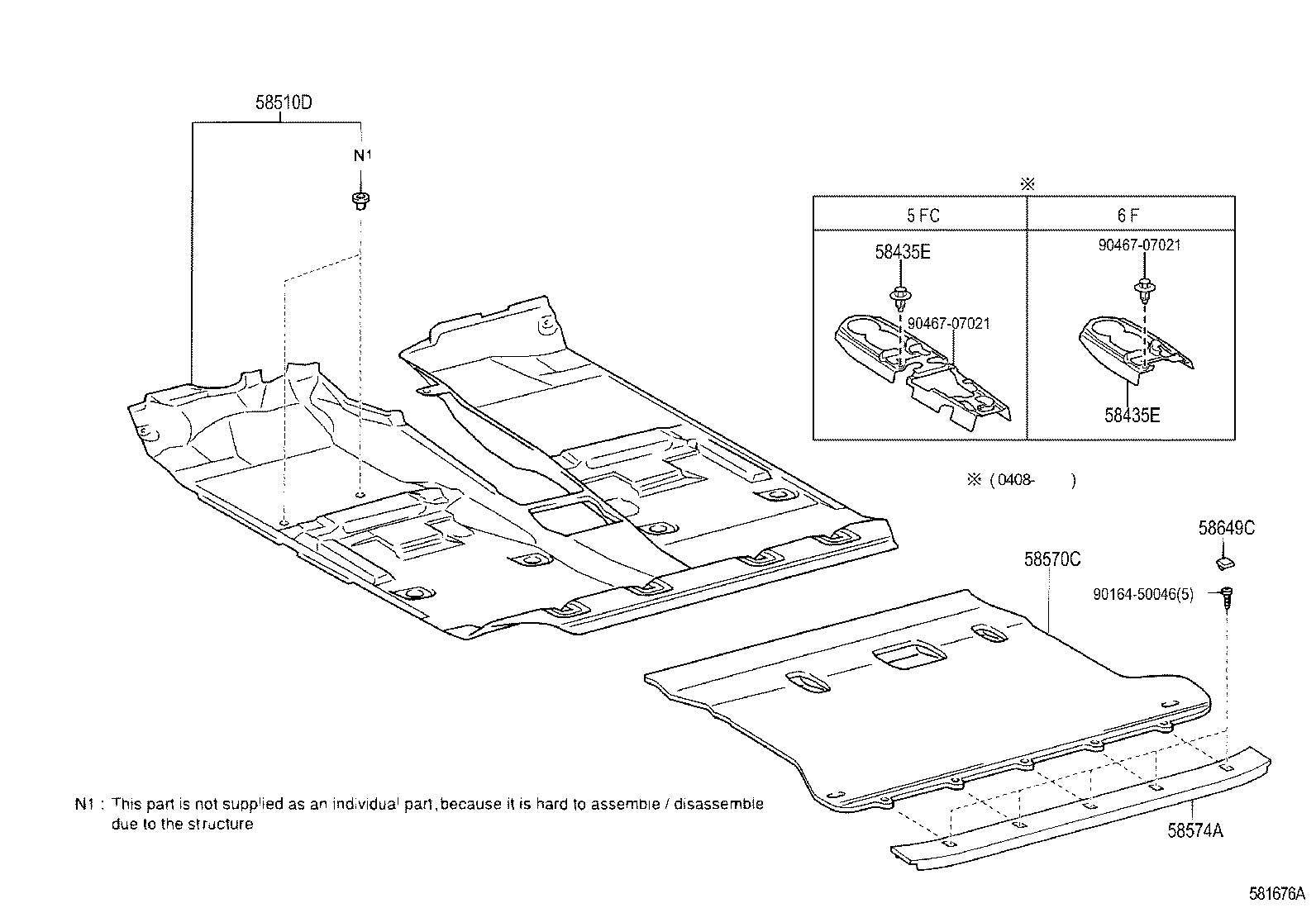 58435-60020 SILENCER, FRONT FLOOR, CENTER product image