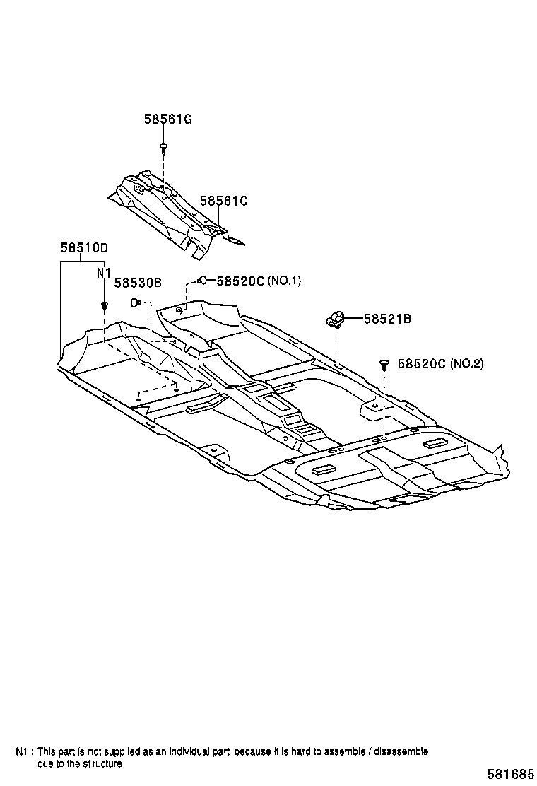 58500-13110-B0 CARPET ASSY, FLOOR, FRONT product image
