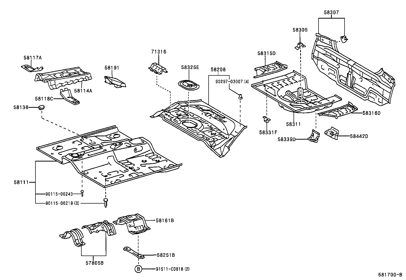 58307-0D020 PANEL SUB-ASSY, BODY LOWER BACK product image