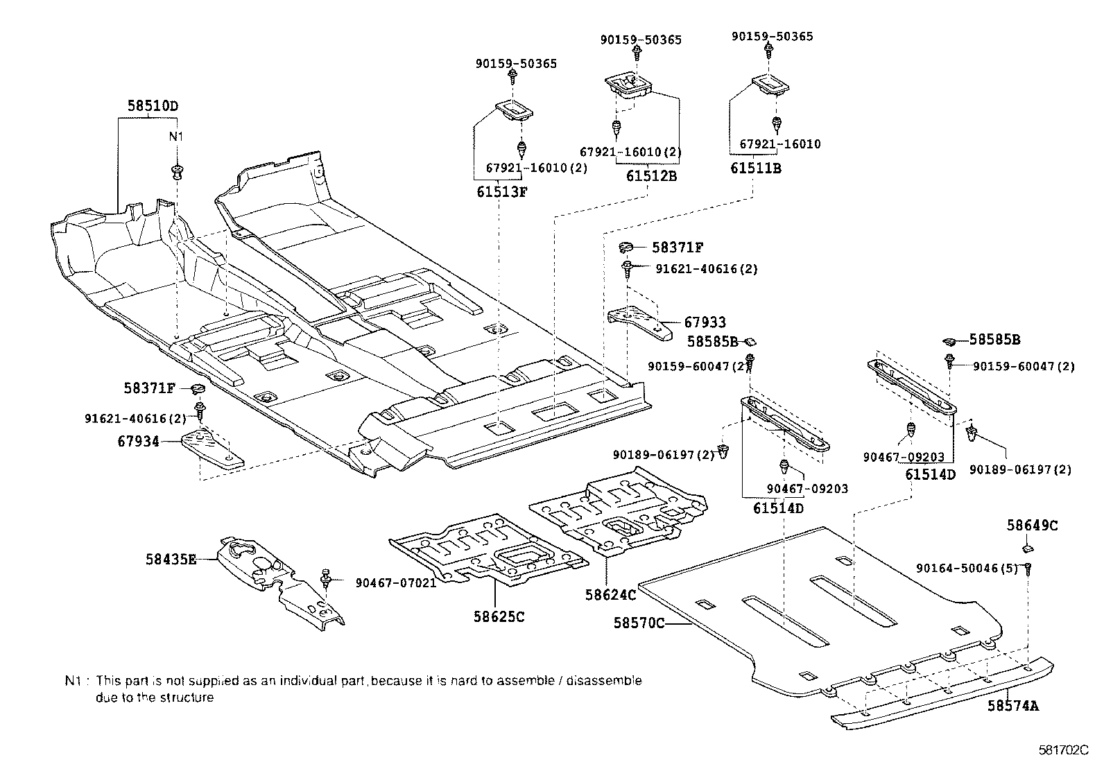 Toyota 58371-60150-B0 COVER, REAR FLOOR STEP, NO.1