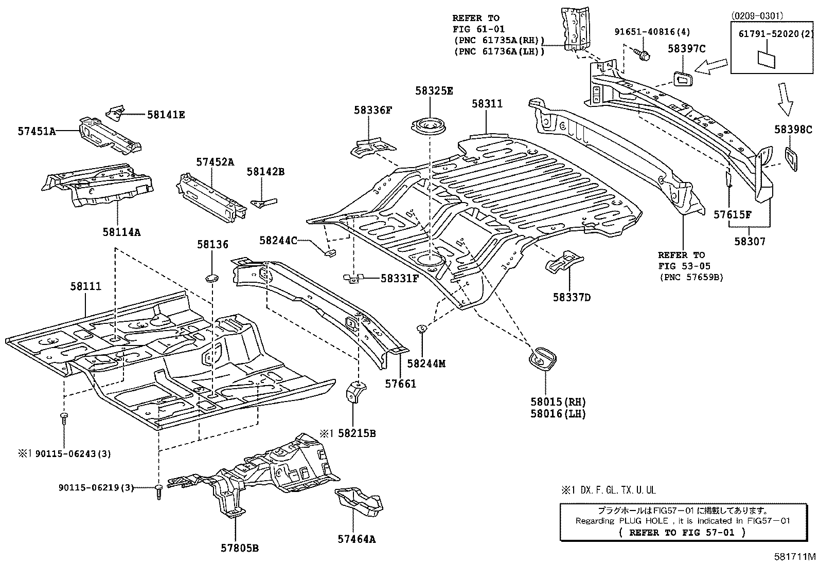 58032-52010 PAN, REAR FLOOR product image