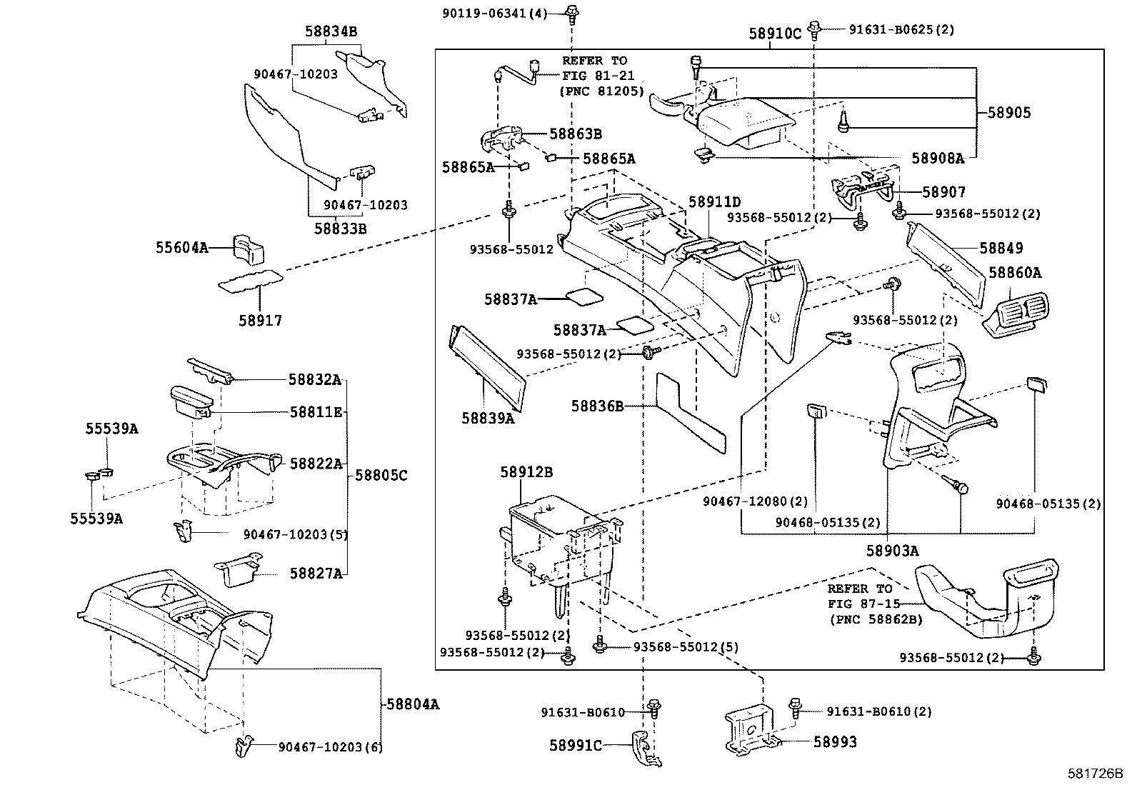 58827-35010 GARNISH, CONSOLE BOX POCKET product image