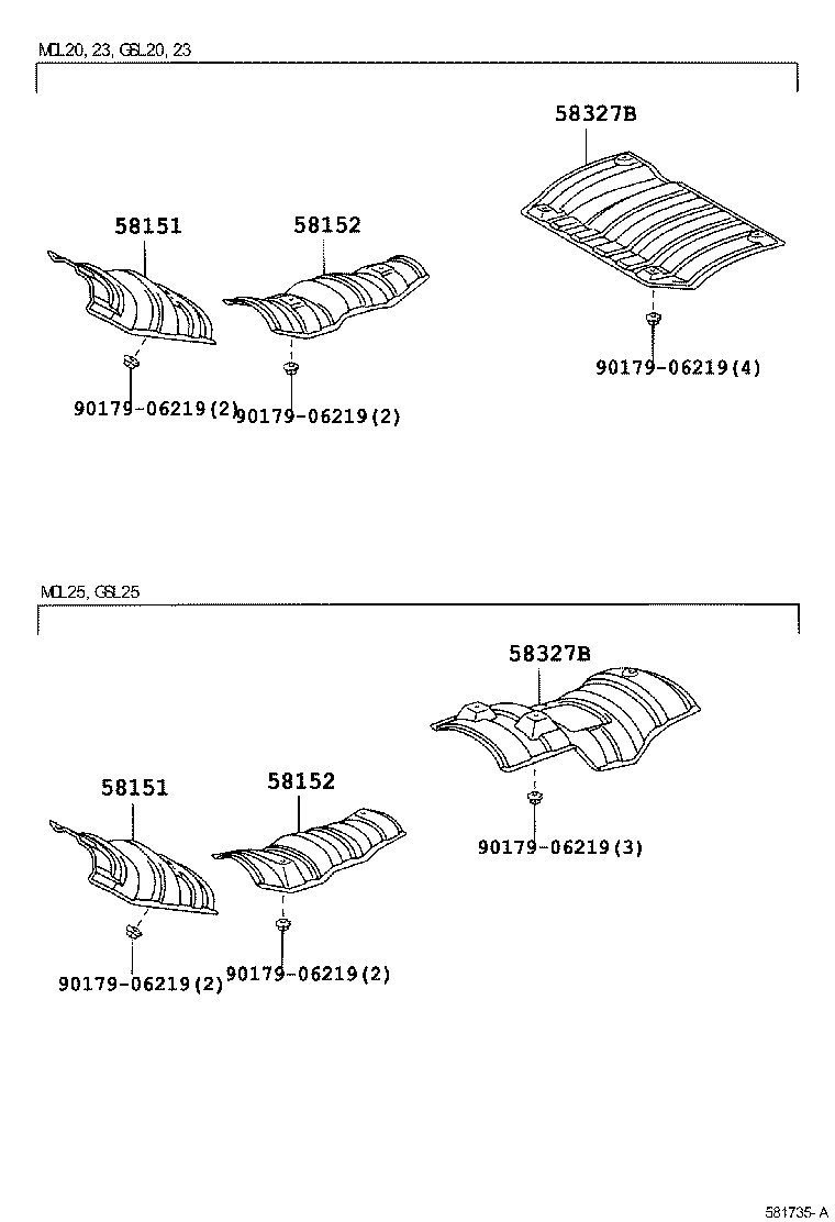 58151-08020 INSULATOR, FRONT FLOOR HEAT, NO.1 product image