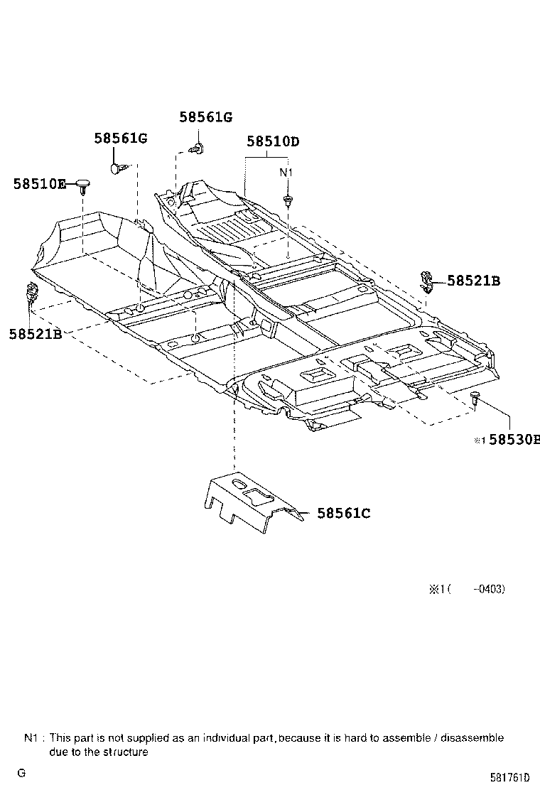 58561-05040 SILENCER, FRONT FLOOR, NO.1 product image