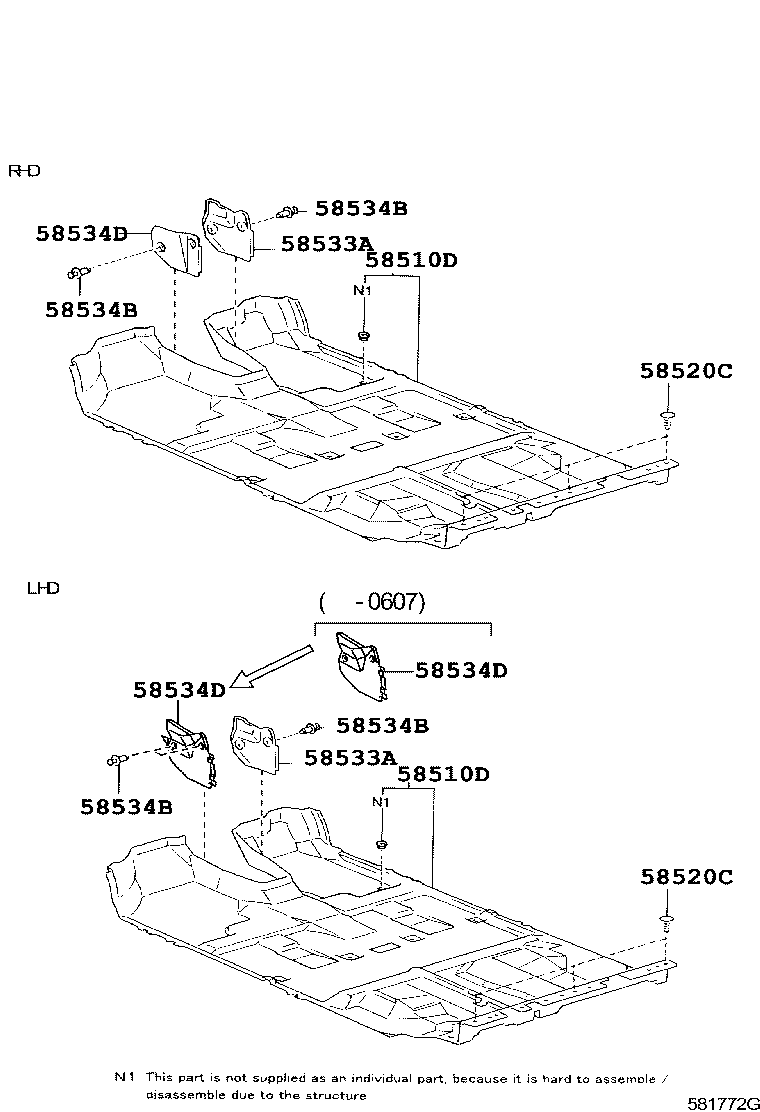 58533-48050-C0 COVER, FLOOR CARPET, CENTER RH product image