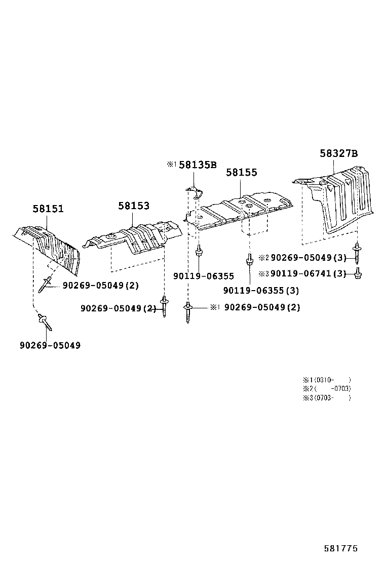 58155-48020 INSULATOR, FRONT FLOOR HEAT, NO.3 product image
