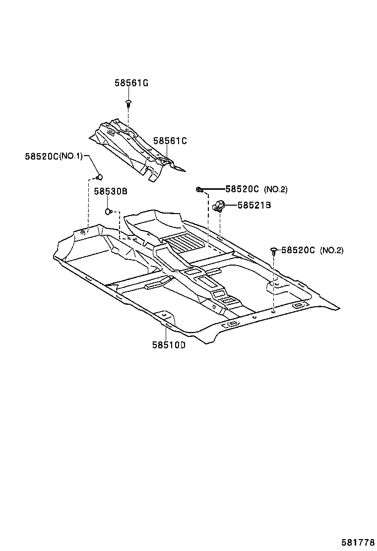 58561-02060 SILENCER, FRONT FLOOR, NO.1 product image