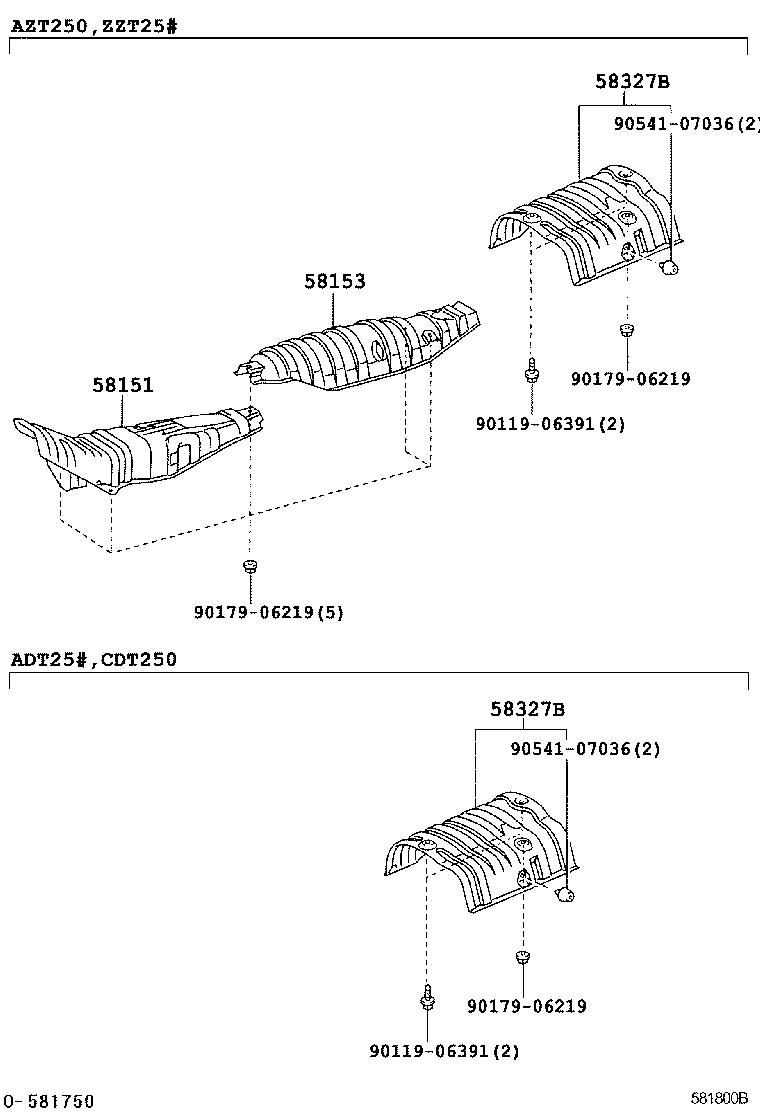 58151-20190 INSULATOR, FRONT FLOOR HEAT, NO.1 product image