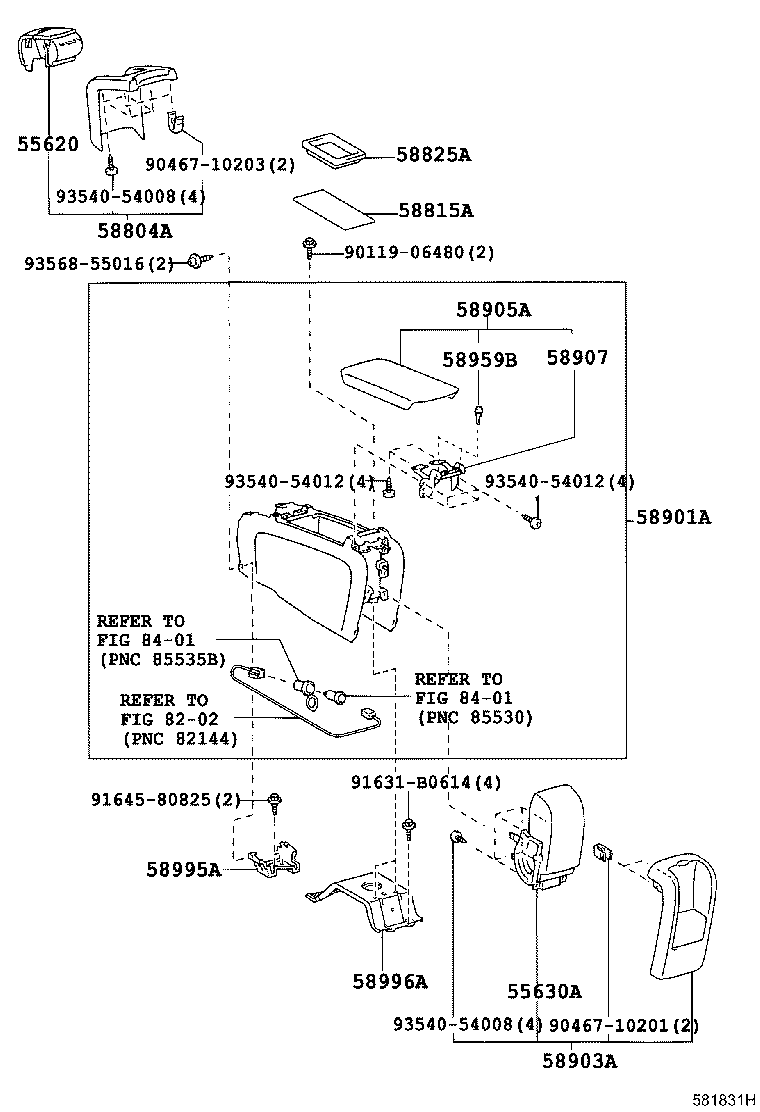 58804-47010 PANEL SUB-ASSY, CONSOLE, UPPER product image