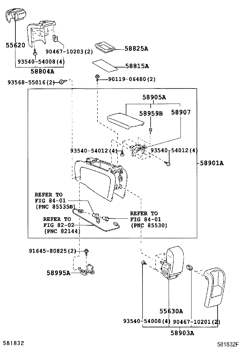 Toyota 58815-47020 CARPET, CONSOLE BOX
