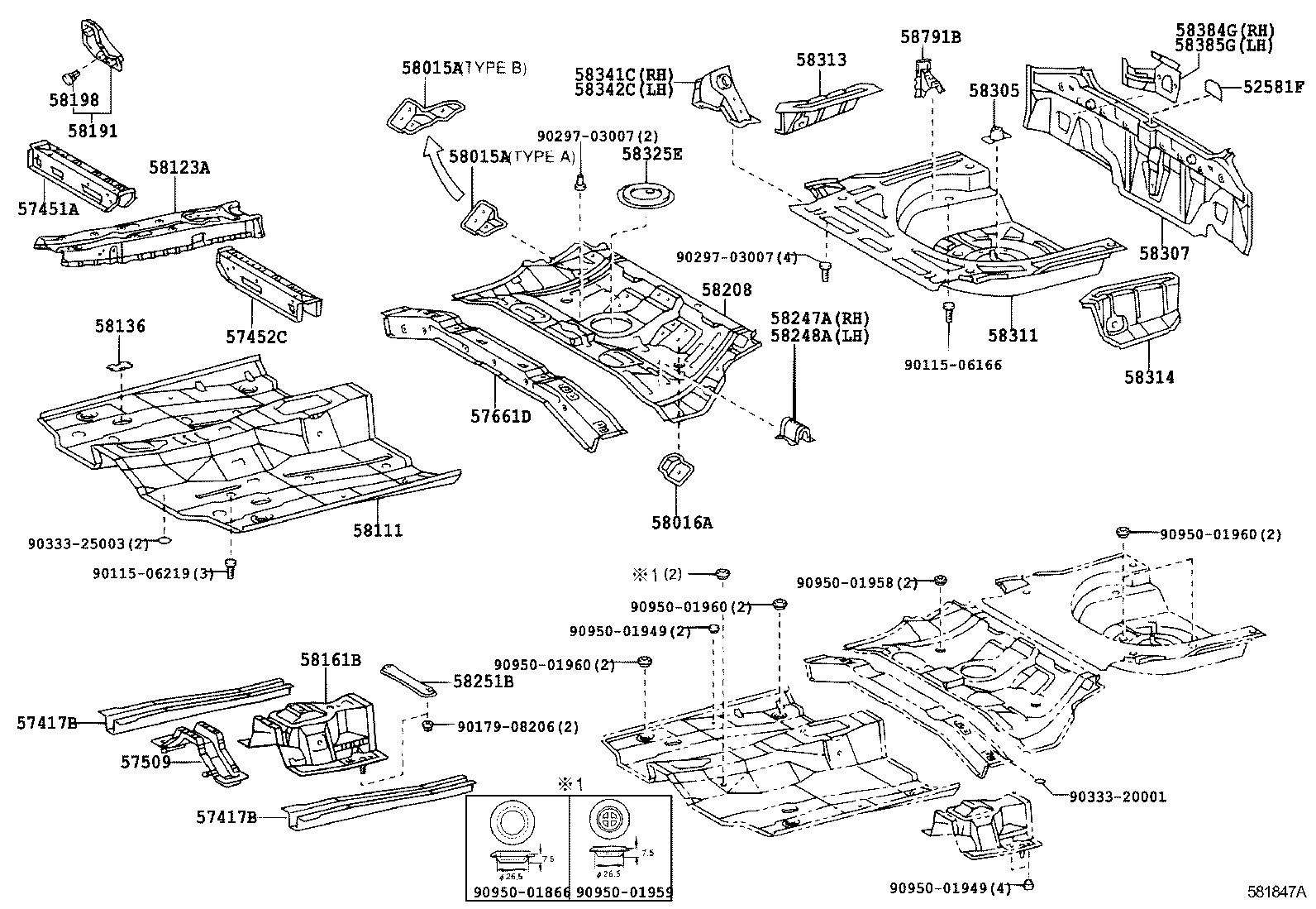 58136-02050 COVER, FRONT FLOOR HOLE product image