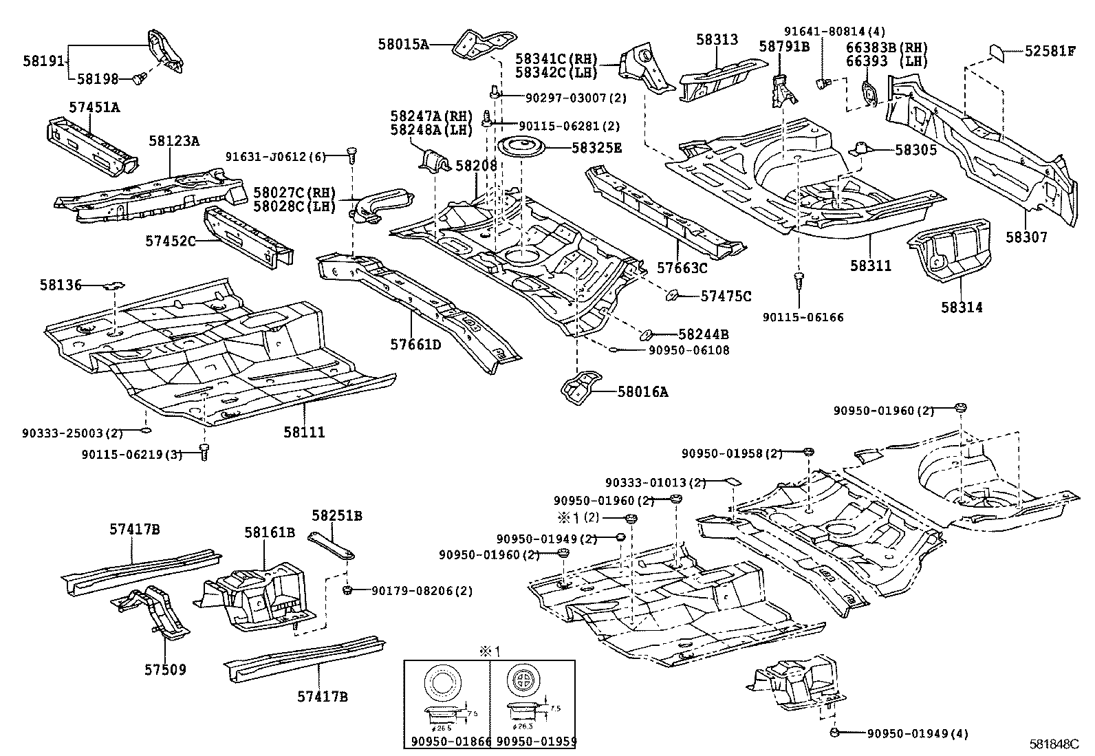 58136-02050 COVER, FRONT FLOOR HOLE product image