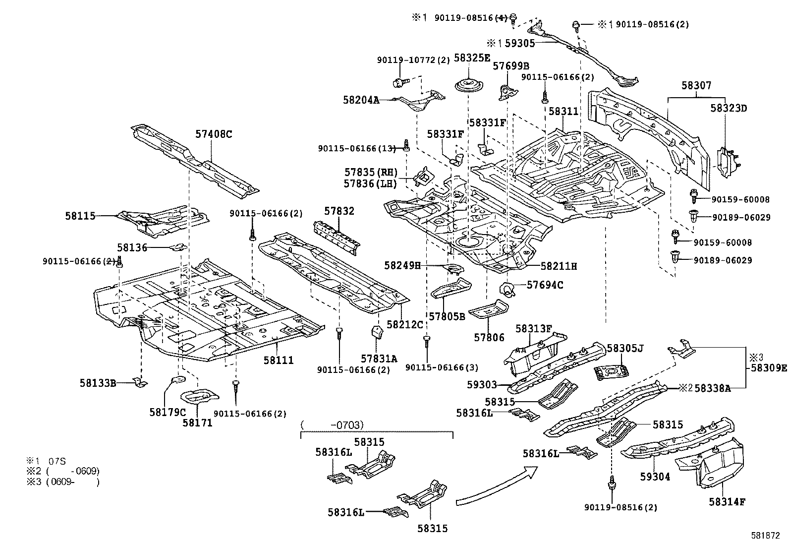 57509-48010 BRACE, FRONT FLOOR, LH product image