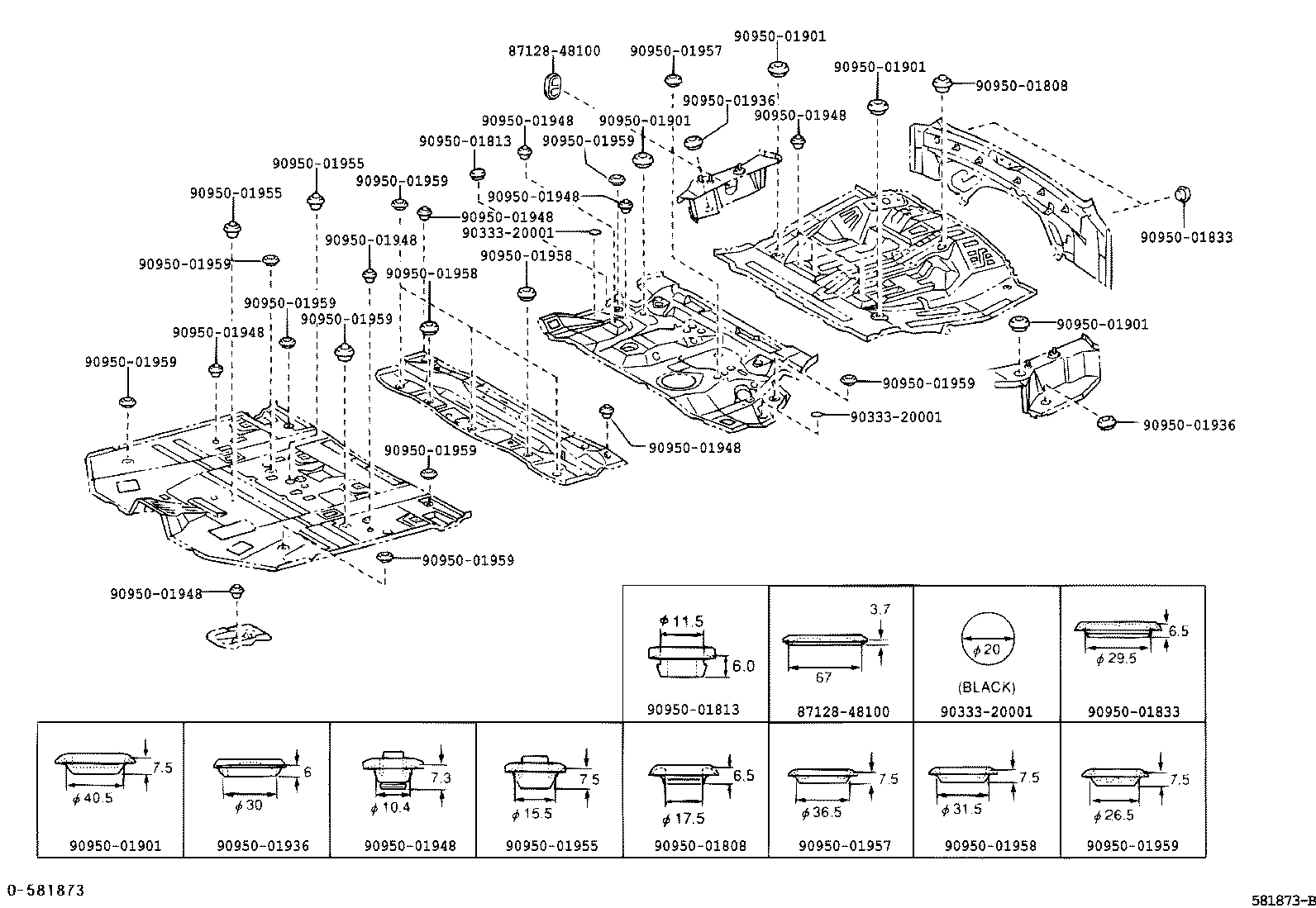 58313-48050 EXTENSION, REAR FLOOR PAN TO QUARTER PANEL, RH product image