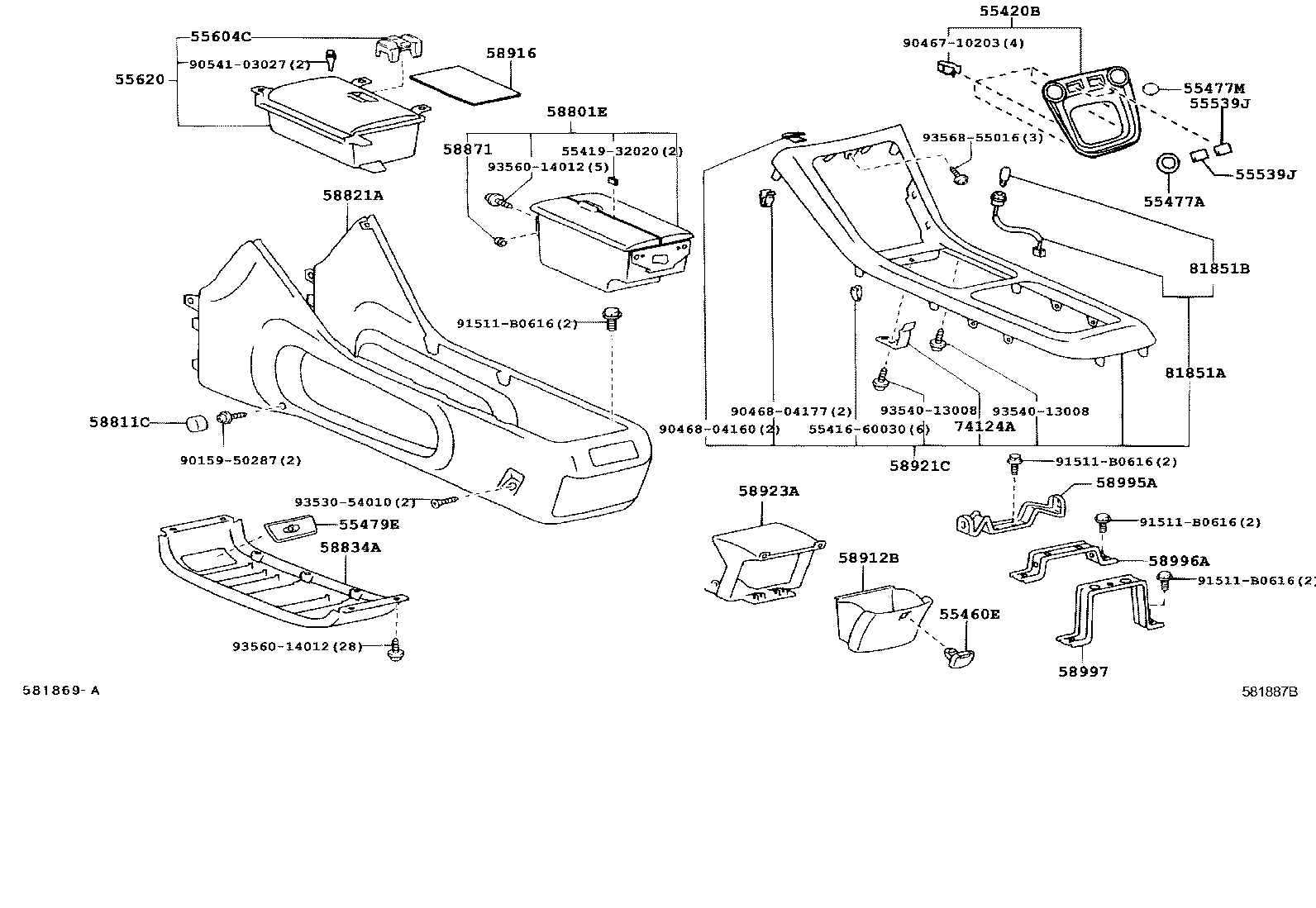 58997-48020 BRACKET, CONSOLE BOX MOUNTING, NO.3 product image