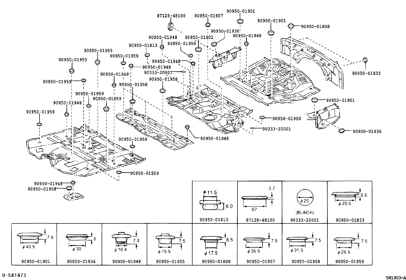 57509-48010 BRACE, FRONT FLOOR, LH product image