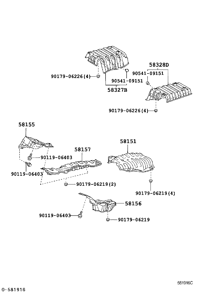 58327-30050 INSULATOR, MAIN MUFFLER HEAT product image